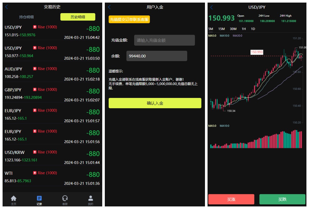 新版UI海外外汇微盘系统/多语言微交易/前端uniapp 页面截图 2 新版UI海外外汇微盘系统/多语言微交易/前端uniapp 页面截图