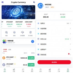 新UI海外微盘系统/虚拟币秒合约/多语言时间盘 页面截图