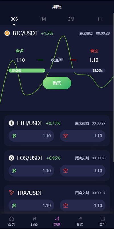 新UI多语言交易所系统/DAPP登陆/合约/期权交易/质押申购 页面截图 10 新UI多语言交易所系统/DAPP登陆/合约/期权交易/质押申购 页面截图