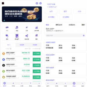 多语言JAVA交易所系统/永续/期权/质押/理财 页面截图