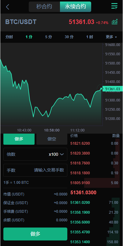 新UI多语言海外交易所/永续合约/秒合约/锁仓挖矿/前端uniapp 页面截图 3 新UI多语言海外交易所/永续合约/秒合约/锁仓挖矿/前端uniapp 页面截图