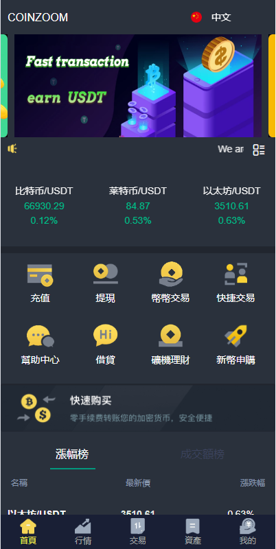 新版UI交易所系统/海外微盘系统/币币合约期权交易源码 页面截图 2 新版UI交易所系统/海外微盘系统/币币合约期权交易源码 页面截图