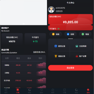 JAVA微盘系统/中盐微盘微交易/期货时间盘/前端uniapp 页面截图