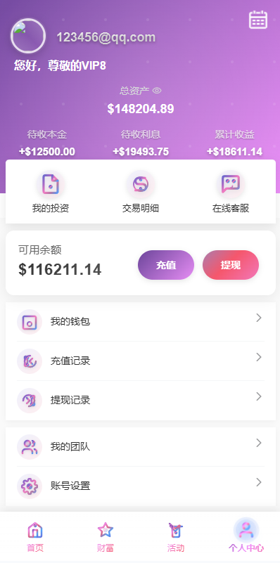 多语言投资理财系统/新能源投资返利/海外投资众筹系统 页面截图 6 多语言投资理财系统/新能源投资返利/海外投资众筹系统 页面截图