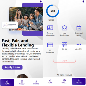 海外贷款平台/小额贷款系统/信用分/合同/提现码 页面截图
