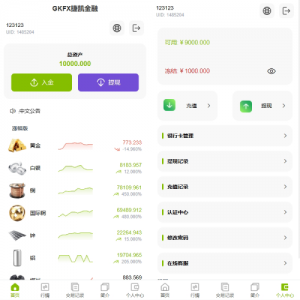 海外黄金期货微交易系统/多语言微盘/单控/实名认证 页面截图