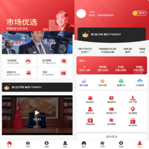 新版股权投资分红/投资理财/签到/三级分销 页面截图
