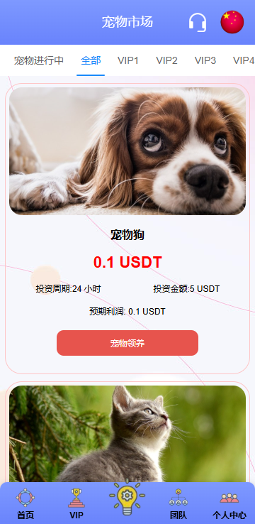 海外宠物投资理财系统/多语言投资源码/前端VUE 页面截图 8 海外宠物投资理财系统/多语言投资源码/前端VUE 页面截图