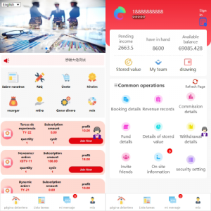 多语言投资理财系统/投资众筹系统/三级分销 页面截图