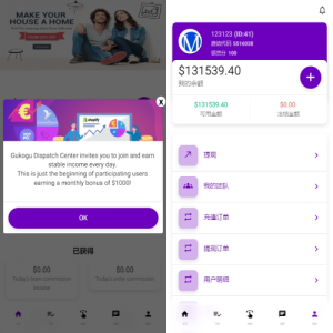 多语言海外抢单刷单源码/抢单代理/业务员/亚马逊60关卡任务 页面截图