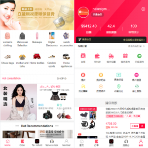 海外商城回购系统/拼团退税返税/回收团购商城 页面截图