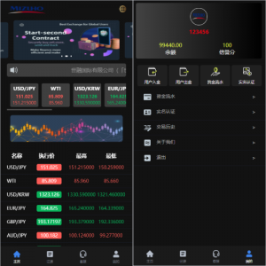 新版UI海外外汇微盘系统/多语言微交易/前端uniapp 页面截图