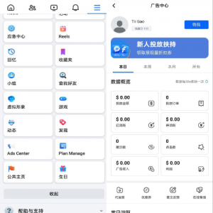 Facebook内嵌/免注册登录/广告商广告投放/后端java 页面截图
