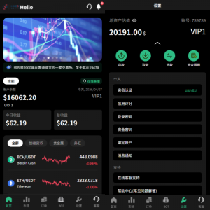 多语言秒合约/虚拟币/贵金属/外汇交易/贷款/投资 页面截图