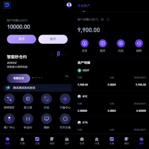 多语言DAPP交易所/海外JAVA交易所/秒合约/U本位/质押借贷 页面截图